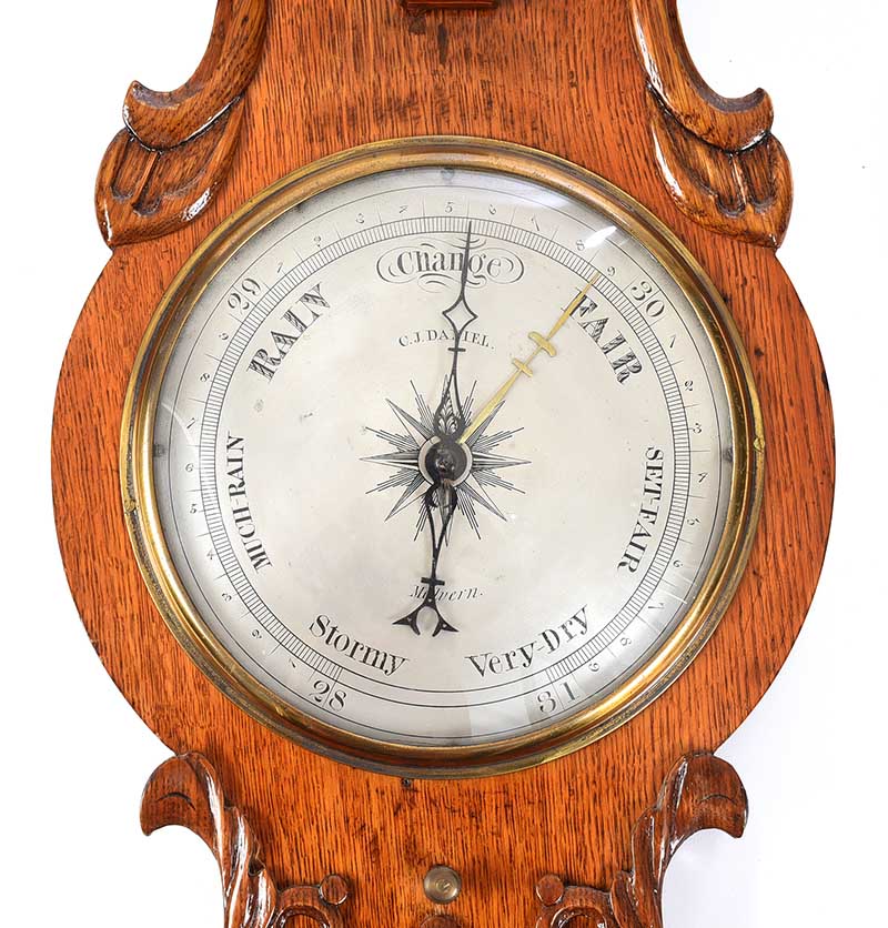 VICTORIAN OAK BAROMETER - Image 2 of 4