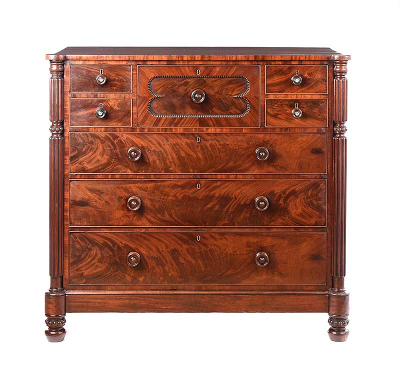 REGENCY MAHOGANY CHEST OF DRAWERS - Image 10 of 11