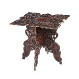 CHINESE CARVED HARDWOOD TABLE