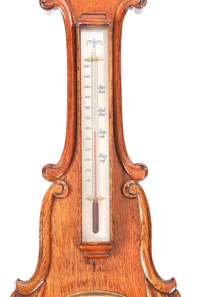 VICTORIAN OAK BAROMETER - Image 3 of 4