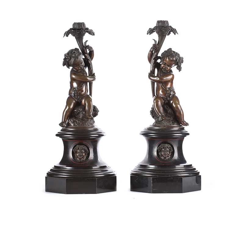 PAIR OF VICTORIAN FIGURE CANDLESTICKS