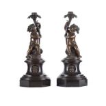 PAIR OF VICTORIAN FIGURE CANDLESTICKS