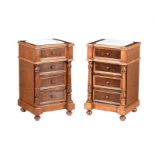 PAIR OF MAHOGANY BEDSIDE PEDESTALS