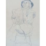 Käthe Strenitz, British b.1923- Antoinette; black conté crayon, inscribed in pencil, 40.8x27.5cm, (