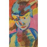 Expressionist School, 20th century- Head study; pastel, 33x20.5cm, (mounted, unframed)