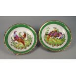 A pair of Continental ' Chelsea type porcelain dishes, late 19th/early 20th century, decorated