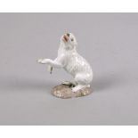 A Meissen porcelain model of a standing bear, blue crossed swords mark to base and inscribed marks