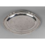 A George III silver meat platter, London c.1802, Robert Garrard I, of oval form with shaped