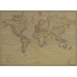 Edward Weller FRGS, British 1819-1884- The World on Mercators Projection, 1859; lithograph with