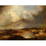 Horatio MacCulloch RSA, Scottish 1805-1867- Low Tide; oil on canvas laid down on panel, signed,