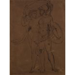 Gerard de Lairesse, Flemish 1641-1711- Mars and Venus, (recto), figure studies, (verso); pen and