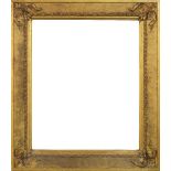 An English Gilt Composition Frame, late 19th century, with step and cavetto sight, schematic c-