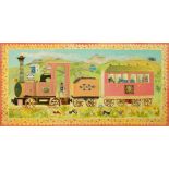 Susan French, British 20th/21st Century - Puffing Billy; mixed media on board, signed and titled