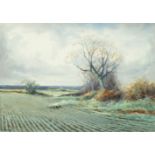 Leonard Greaves, British 1918-1949- “End of Harvest” & “Changing Pastures”; watercolours, both