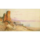 Thomas Charles Leeson Rowbotham RI, British 1823-1875- Along the lake path; watercolour and