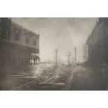 David Gluck, British, 1939-2007- ''Early Morning, St. Mark's Square, Venice''; etching with