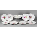 A collection of eight Russian Imperial porcelain plates, early 19th century, decorated with