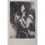 Edouard Joseph Georg, French 1893-1969- L'Hommage etching, signed within the plate, signed and