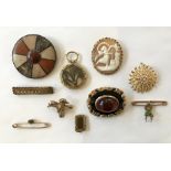 A group of nine late 19th and early 20th century brooches and a pendantComprising: an Edwardian gold