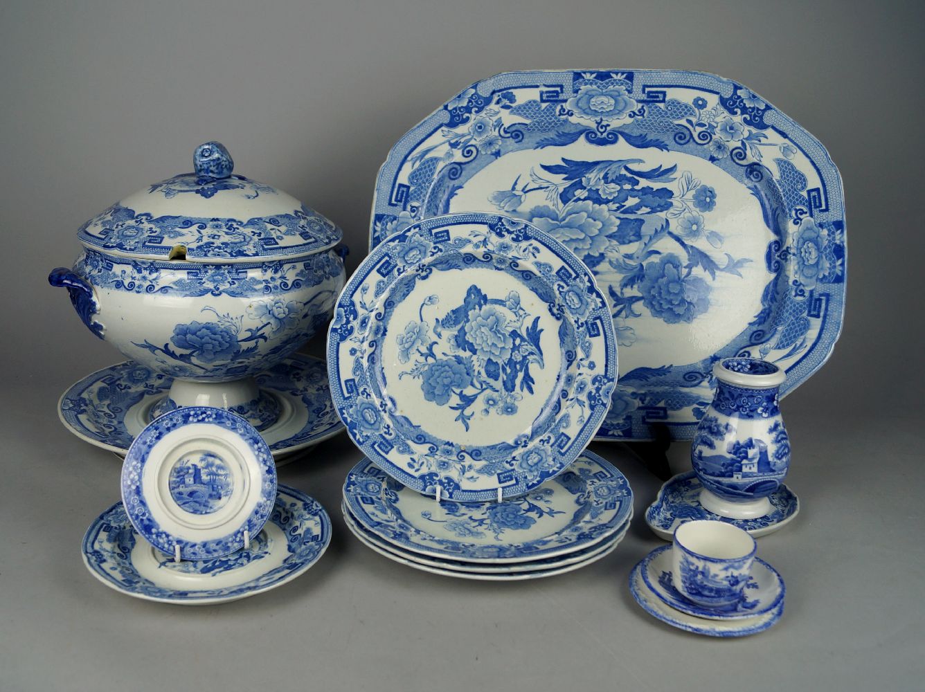 A collection of Mason's ironstone, 19th century, to comprise a tureen, lid and stand, with impressed