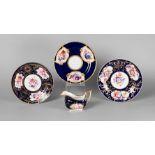 A Flight Barr and Barr porcelain plate, early 19th century, decorated with three shaped reserves