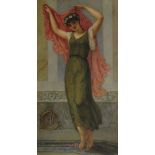 Augustus Jules Bouvier NWS, French 1825-1881- Female allegorical figure, standing full-length with a