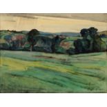 Edouard Bourgeois Debourg, French 1880-1939- Rural landscape; watercolour, signed, 39x53.5cm