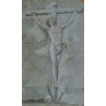 Spanish School, late 17th/early 18th century- Christ on the Cross, (recto), standing figure, (