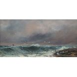 British School, early 20th century- Seascapes (a pair); oil on panels, one monogrammed CR and