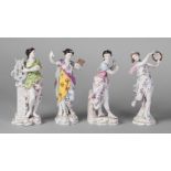 A group of four Continental porcelain figures of Muses, late 19th/early 20th century, representing