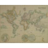 George Heriot Swanston, British b.1814- The World on Mercator's Projection, 1850; engraving with