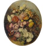 Eliza Goddard, British 1840-1915- Still life of chrysanthemums; oil on canvas, signed, 73x61.5cm (