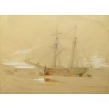 WITHDRAWN:Attributed to Edward Duncan RWS, British 1803-1882- Schooner unloading coal at Sandgate;