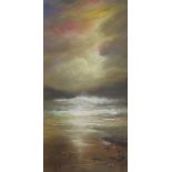 Philip Gray, British b.1959- Beach scene; pastel, signed, 51.5x26cm, (ARR)