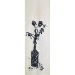 European School, mid-late 20th century- Vase of flowers; woodcut, signed, inscribed and dated 78