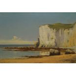 Sydney Hodges, British 1829-1900- Tranquil coastal scene, possibly at St Margaret's Bay, near Dover,