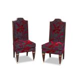 Jean-Marie Rothschild (1902-1998), a pair of French Macassar ebony and upholstered low chairsCirca