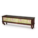 An Oak Planter with Art Nouveau tiled sidesEarly 20th CenturyHaving fall-away front supports, the