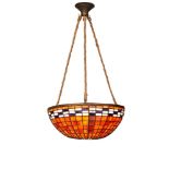 A leaded glass hanging shade, probably AmericanFirst half 20th CenturyLeaded with segments of