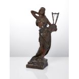 Emmanuel Villanis (1858-1914), a patinated bronze 'Bohemienne' Circa 1900?, titled and signed E.