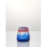 Gallé, a Cameo glass vase and coverCirca 1910, signed in cameo GalléOverlaid and acid-etched with