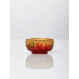 Daum, a small acid-etched and enamelled glass saltCirca 1925, signed Daum Nancy with Cross of