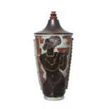 Rene Buthaud (1886-1986), a large Art Deco ceramic vase and coverCirca 1925, painted 'RB' monogram