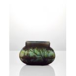 Daum, a cameo and cased glass 'Landscape' vase Circa 1910, signed in cameo 'Daum Nancy' with cross