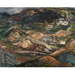 WITHDRAWN: Maurice Mancini Roith, British 1900-1958- Hillside landscape; oil on board, 40.5x51cm:
