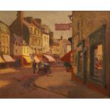 Walter Bayes ARWS British, 1869-1956- “Boulogne Street Scene”; oil on canvas, signed with initials