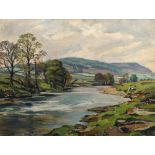 Walter Cecil Horsnell, British 1911-1997- Landscape in North Yorkshire; oil on board, signed,
