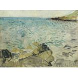 Jean Cooke RA, British 1927-2008- Seascape; oil on canvas, signed, further signed, titled, inscribed