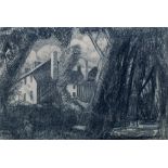 James Cowie RSA, Scottish 1886-1956- County Houses, Bothwell, Lanarkshire; pencil, signed under