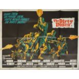 The Dirty Dozen 1967, a folded British quad film poster with MGM logo and starring Lee Marvin,